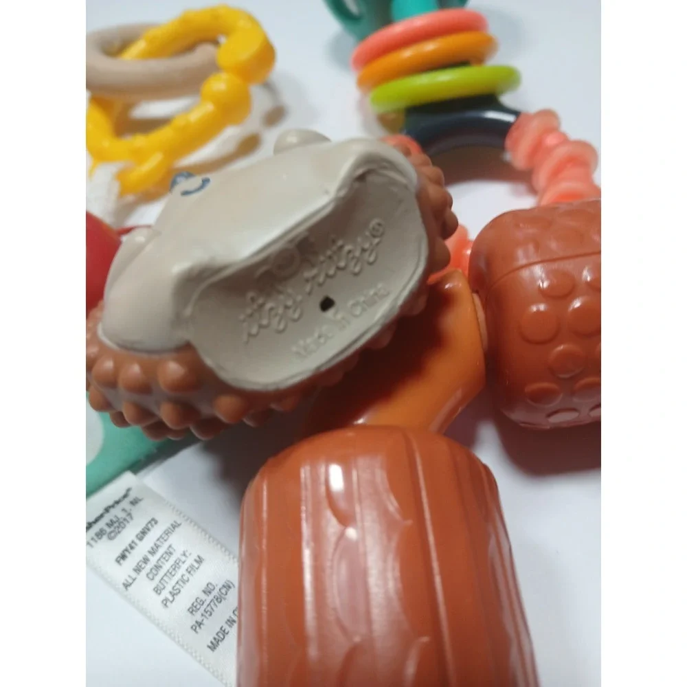 Fisher-Price & Sassy Baby Toy Lot - Infant Sensory Rattles & Teethers